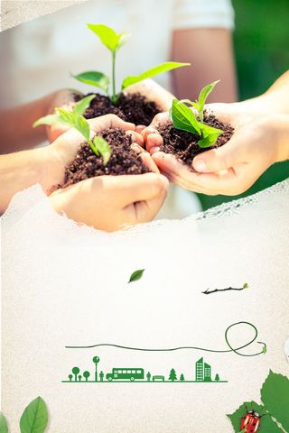 手捧树苗保护湿地地球模板宣传背景素材高清