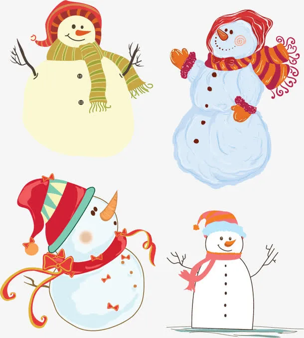 可爱雪人矢量图片免抠