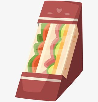 手绘卡通三明治免抠