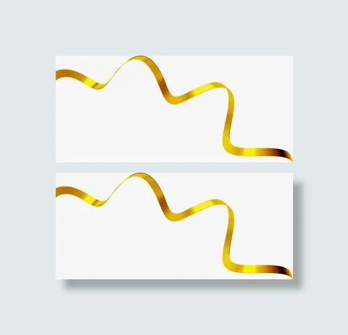 金色丝带双十一宣传海报免抠