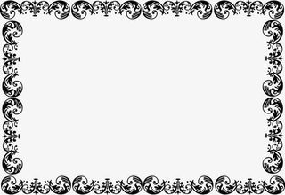 黑色花纹边框长方形免抠