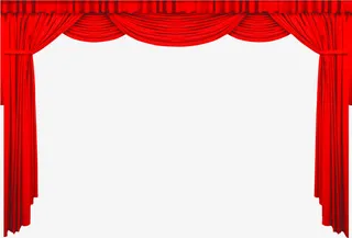 红色帘布节目单图片免抠