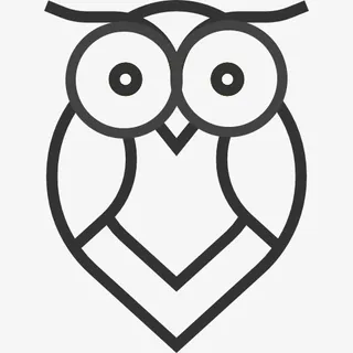 卡通简约黑白插画小清新猫头鹰免抠