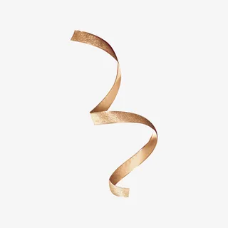 金色飘飘丝带免抠