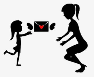 黑色信封母女免抠