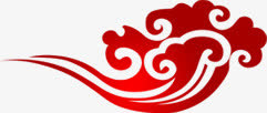 红色祥云七夕元素免抠