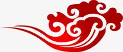 红色祥云七夕元素免抠