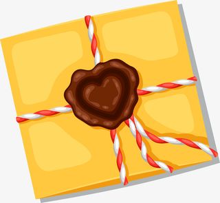 黄色爱心礼物免抠