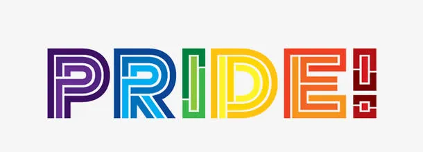 彩色酷炫pride花式字体免抠