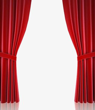 红色舞台帷幕免抠