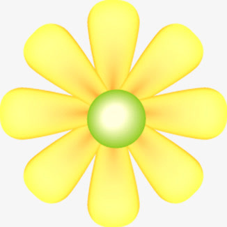 黄色春天手绘花朵免抠