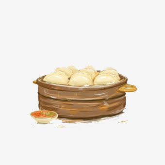 手绘蒸饺免抠