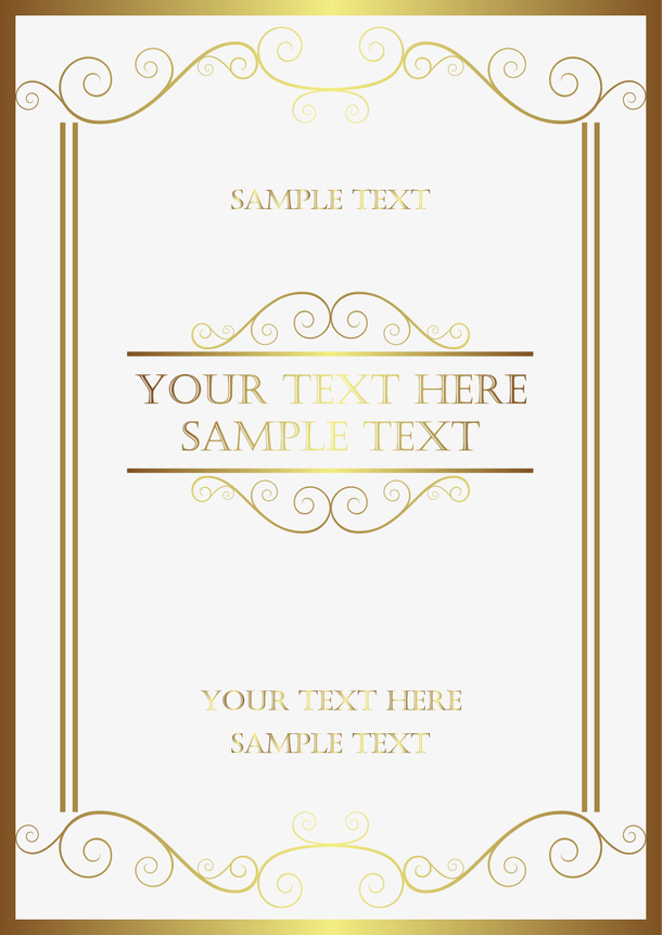 金色邀请函设计矢量素材免抠