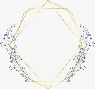 水墨边框手绘花饰素材免抠