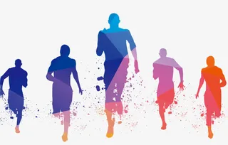 招聘海报奔跑人像免抠手绘/卡通卡通元素