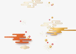 中国风祥云猪年装饰图案免抠手绘/卡通卡通元素