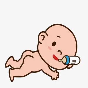 喝奶的小宝宝免抠