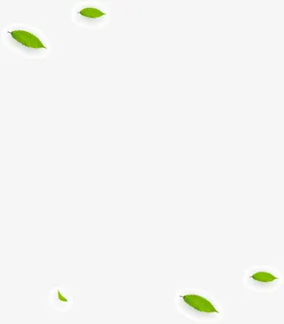 小清新绿色飘逸落叶免抠
