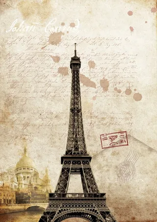 复古素色名胜古迹明信片背景高清