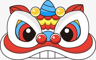 卡通新年喜庆狮子头免抠