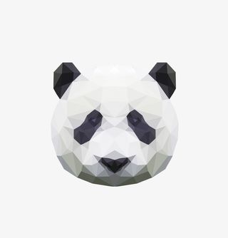 晶格可爱大熊猫头像免抠