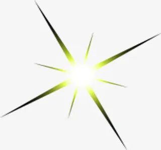 黑绿色星星光效装饰免抠