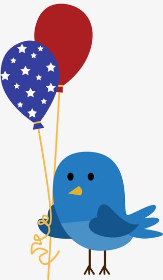 拿着气球的小鸟免抠