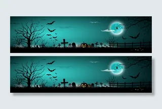 卡通恐怖万圣节装饰背景高清