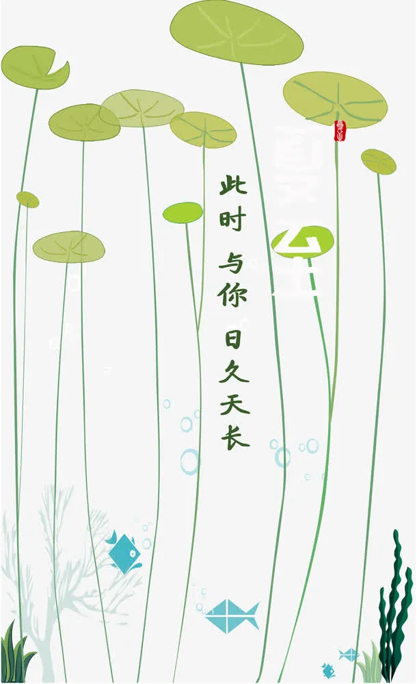 夏至荷叶背景海报