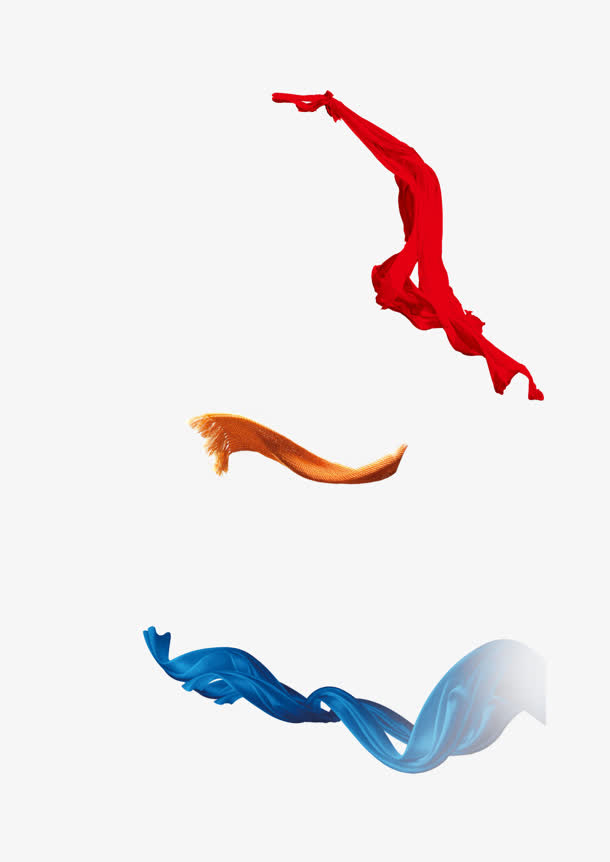 丝带围巾png素材免抠