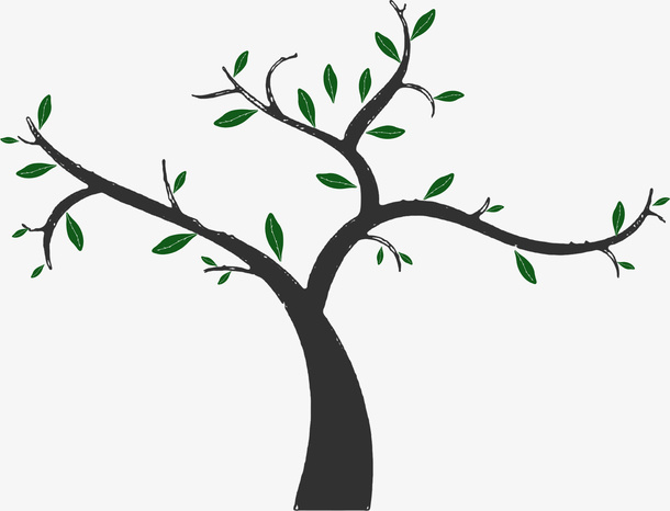 春天大树手绘元素免抠动植物植物元素