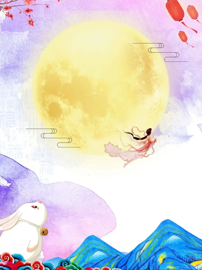 手绘风中秋节节日促销宣传高清