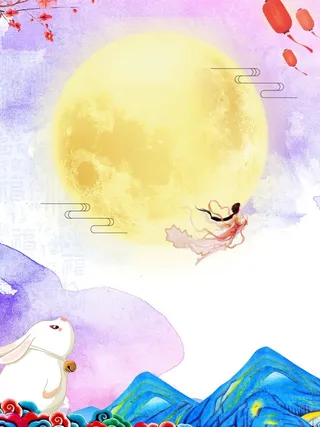 手绘风中秋节节日促销宣传高清