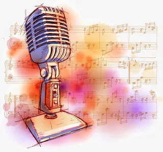 矢量手绘麦克风元素免抠