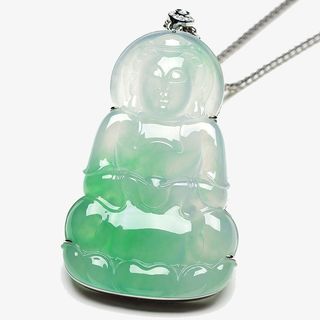 冰种飘阳绿翡翠玉观音免抠