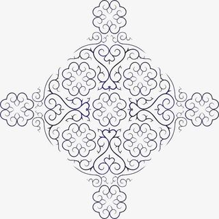 黑色复古花纹免抠