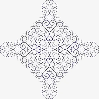 黑色复古花纹免抠