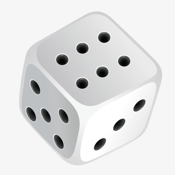 矢量白色色子免抠