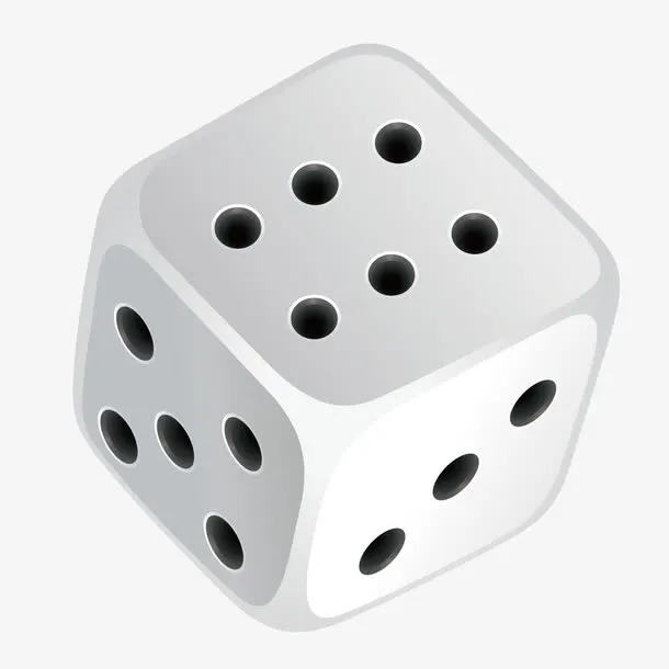 矢量白色色子免抠