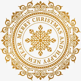 圣诞节褐色雪花标签免抠