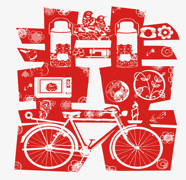 矢量艺术字喜免抠