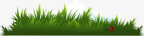 矢量手绘绿色草地免抠