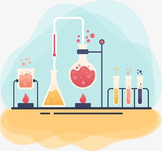 手绘化学实验插画免抠