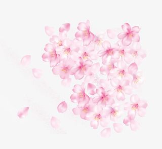 漂浮矢量桃花花瓣免抠
