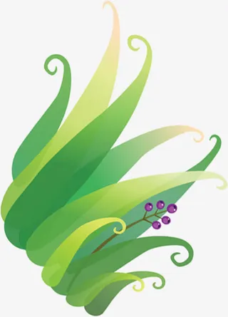 卡通绿草春天杂草装饰免抠