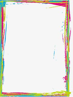 矢量彩色喷墨边框免抠