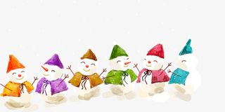 彩色小雪人免抠