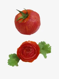 西红柿片做的摆盘花免抠