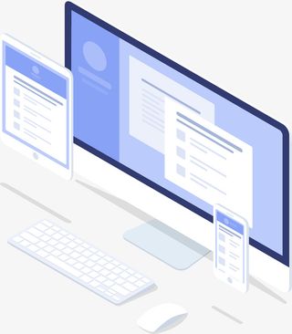 商务电脑2.5D矢量插画免抠手绘/卡通卡通元素