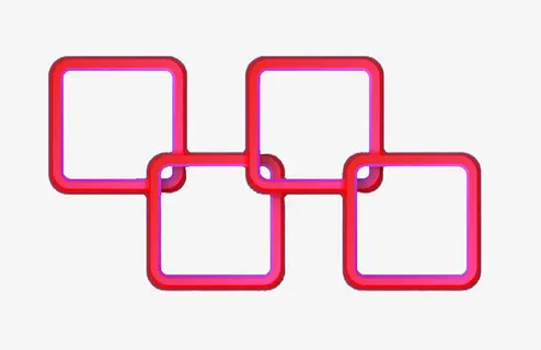 红色霓红方框免抠